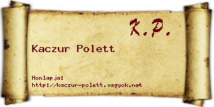 Kaczur Polett névjegykártya